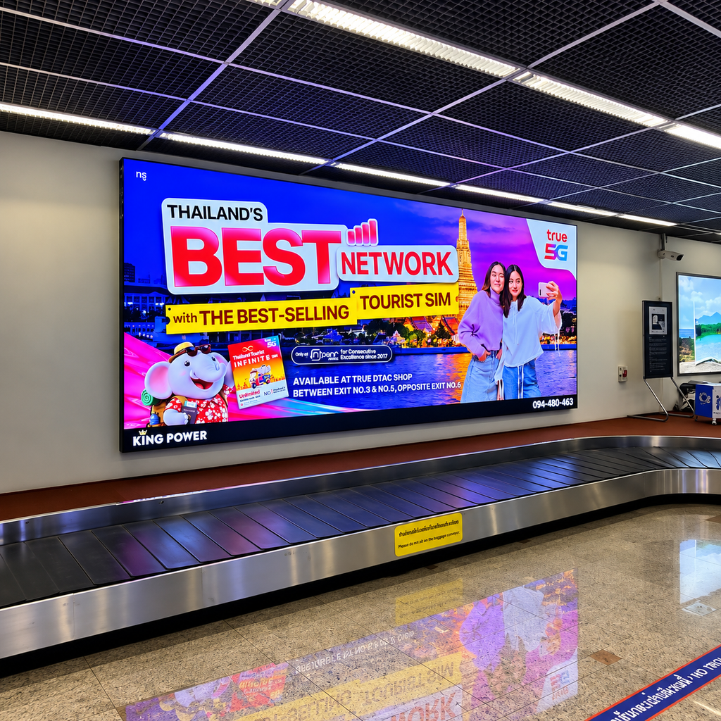 ป้ายกล่องไฟโฆษณา True 5G สนามบิน สร้างบรรยากาศการเดินทางที่ทันสมัยและสะท้อนศักยภาพของสื่อโฆษณาในสนามบิน